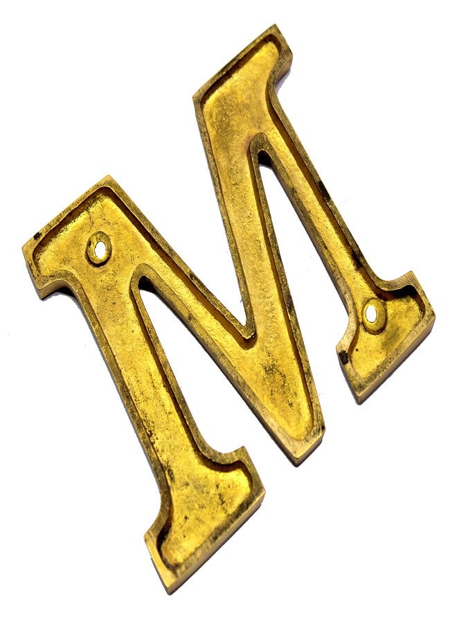 eSplanade Brass House Hotel Door Name Alphabets - Wall Door Plaque Alphabet Letter - Golden - 4" Inches ("M" Alphabet - 4") - Image 4